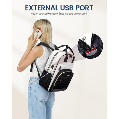 Rucksack Damen Laptop 15.6 Zoll USB-Ladeanschluss