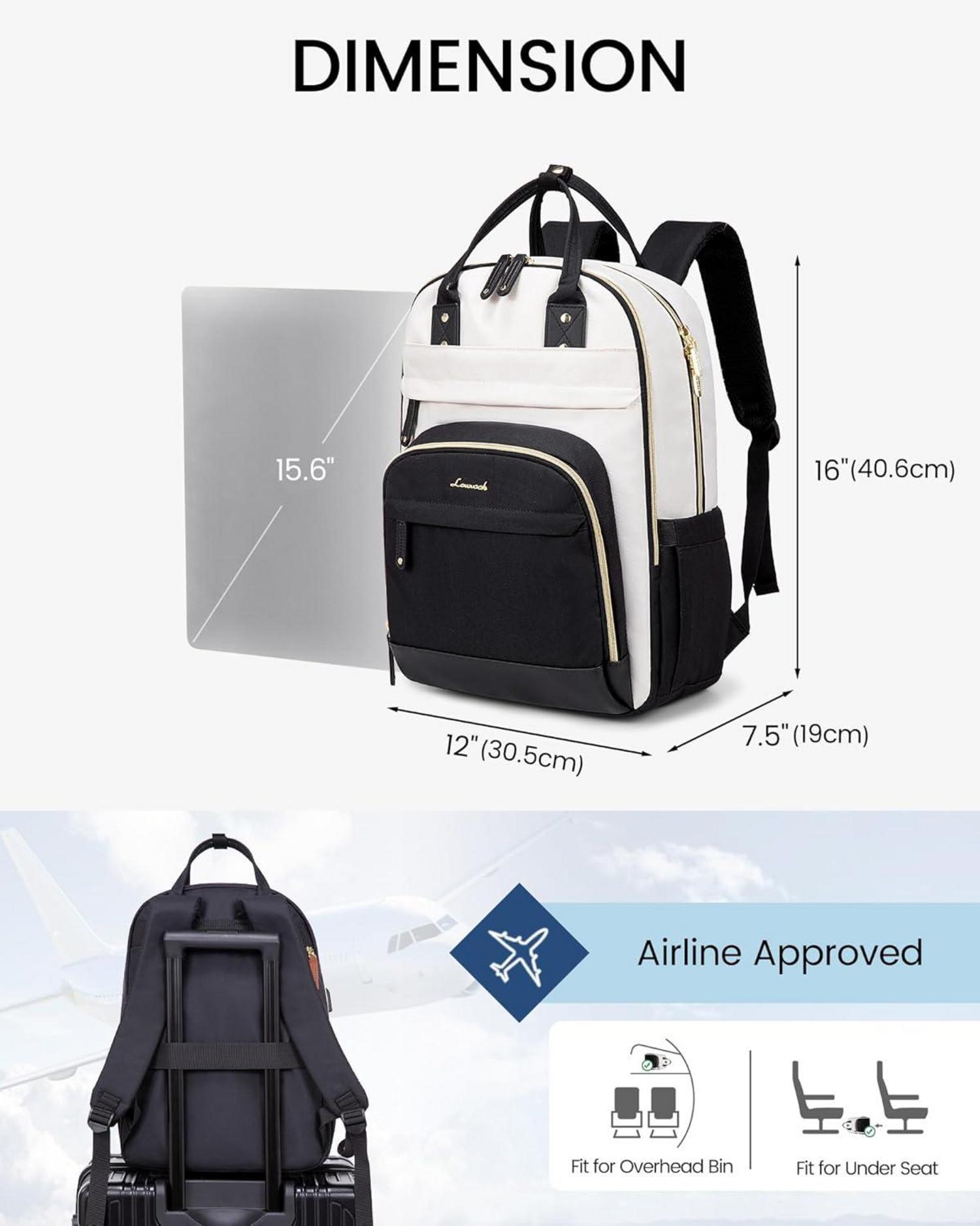 Rucksack Damen Laptop 15.6 Zoll USB-Ladeanschluss