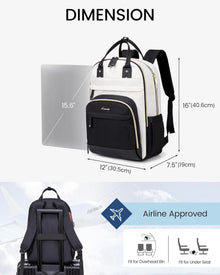 Rucksack Damen Laptop 15.6 Zoll USB-Ladeanschluss