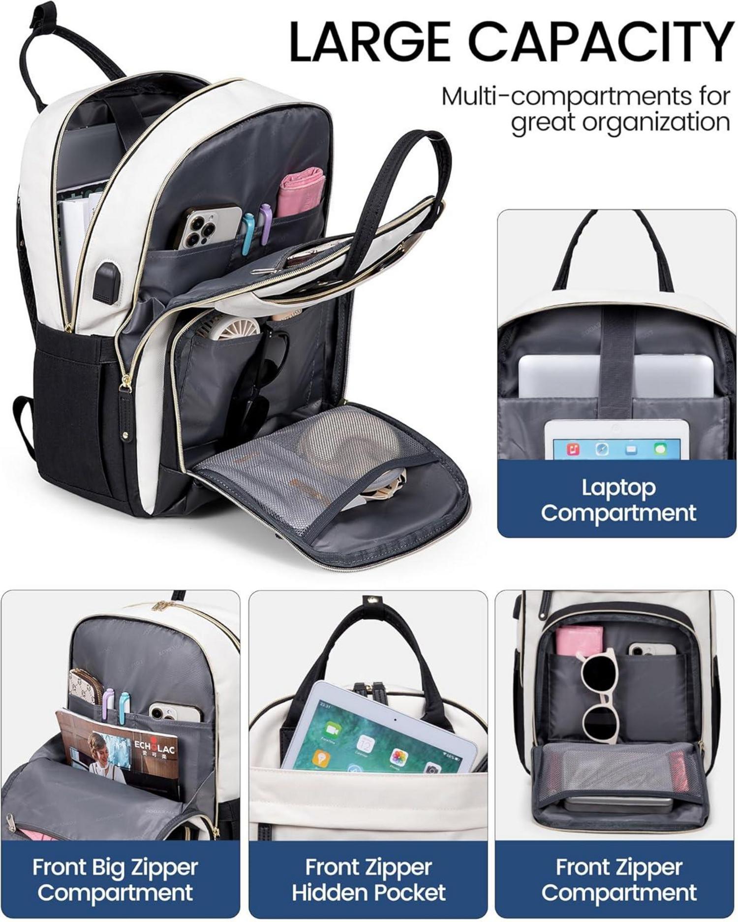 Rucksack Damen 15.6 Zoll Laptopfach Wasserdicht School Bag