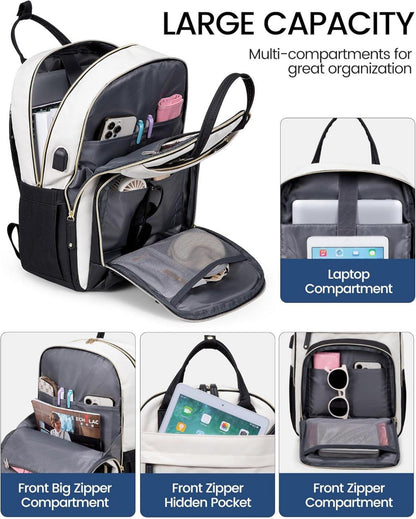 Rucksack Damen 15.6 Zoll Laptopfach Wasserdicht School Bag