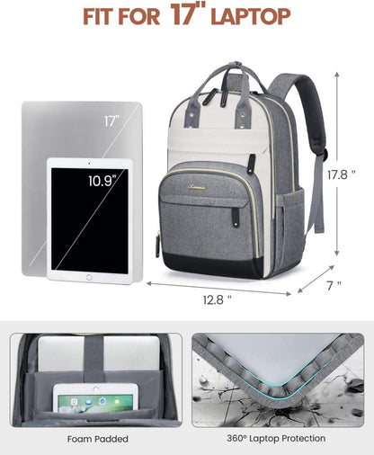 LOVEVOOK Rucksack Damen 17 Zoll Laptop Schulrucksack wasserdicht Backpack