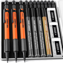 3er Set 1,3 mm Metall-Druckbleistifte mit Etui & 48 Nachfüllungen