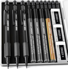 4 Candies 3 Stück Druckbleistift Set mit Metalletui, 48 Nachfüllungen
