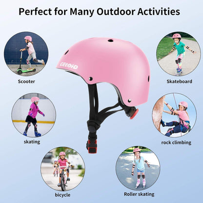 Kinder Fahrradhelm Set 3-16 Jahre | Skateboard, Roller & Co. Rosa
