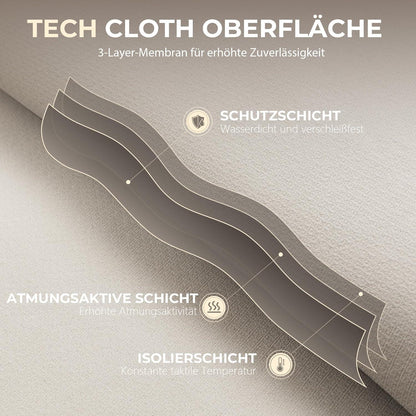 Ergonomischer Bürostuhl mit Fußstütze und Hoher Rückenlehne Beige Stoff