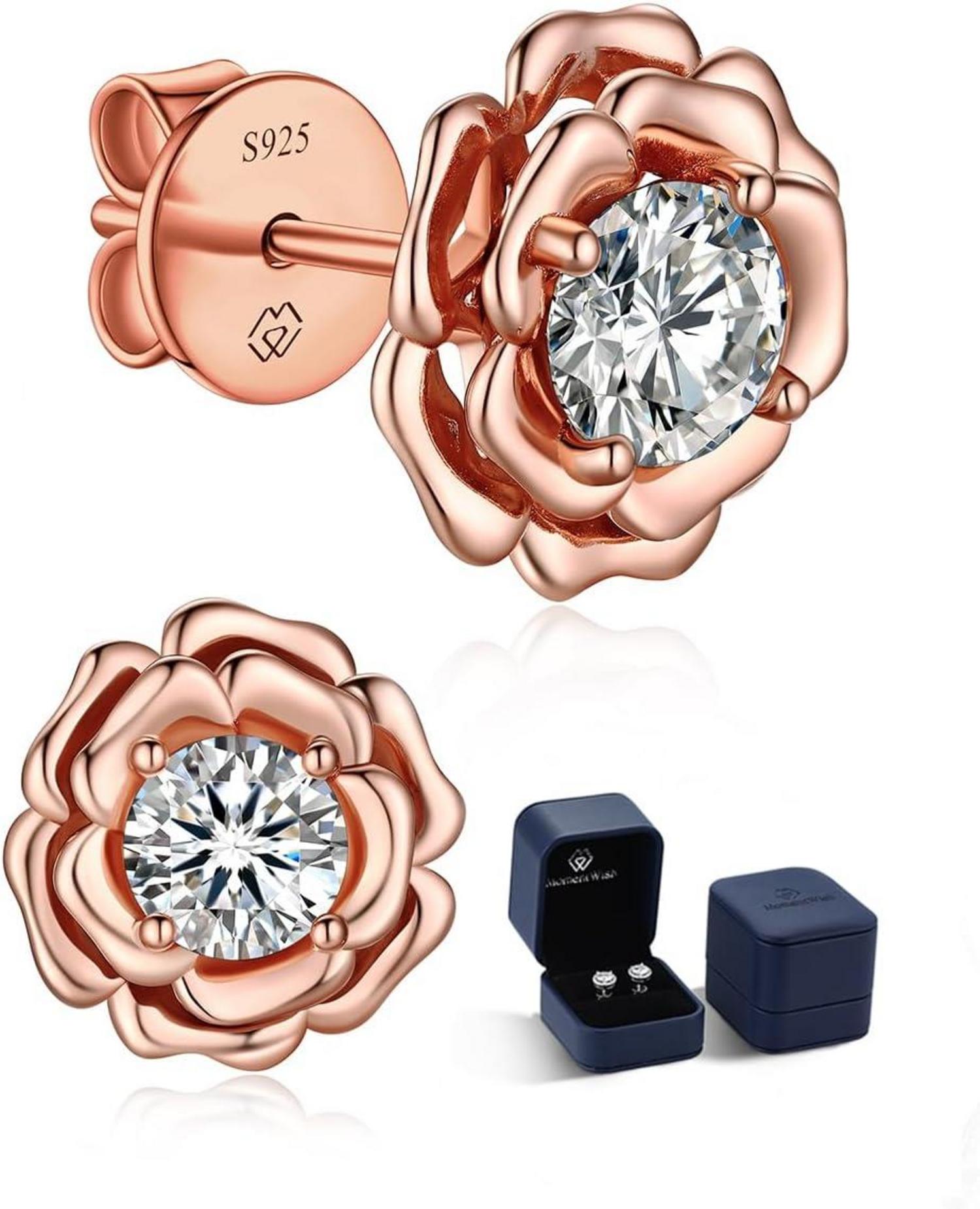 Moissanite Ohrringe Silber 925 Weihnachtsgeschenke Frauen Diamant