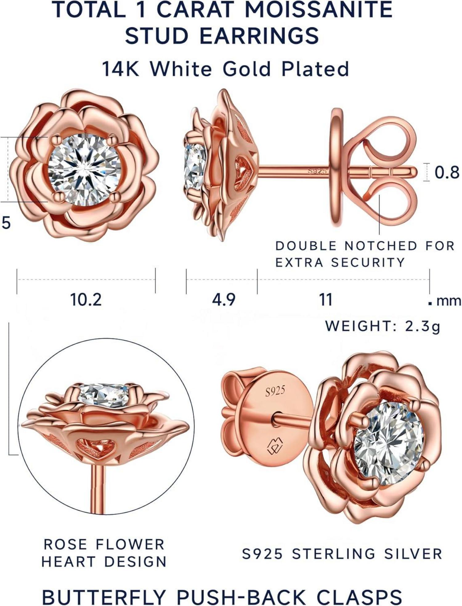 Moissanite Ohrringe Silber 925 Weihnachtsgeschenke Frauen Muttertag 1