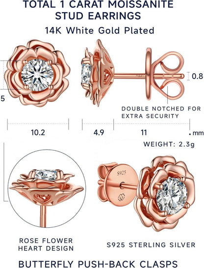 Moissanite Ohrringe Silber 925 Weihnachtsgeschenke Frauen Muttertag 1