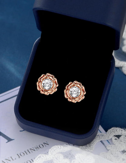MomentWish Moissanit Ohrringe Silber 925 Damen Geschenk Muttertag Rosegold