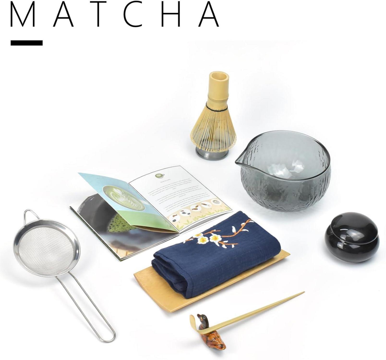 Japanisches Matcha-Teeset mit Bambus Zubehör, handgefertigtes Zeremonie-Set