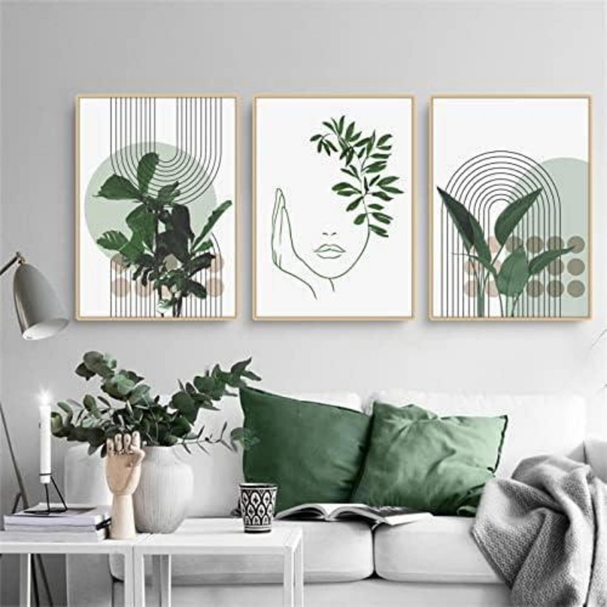 Boho Poster Set 3er Set Grünpflanzen Wandbilder Modern