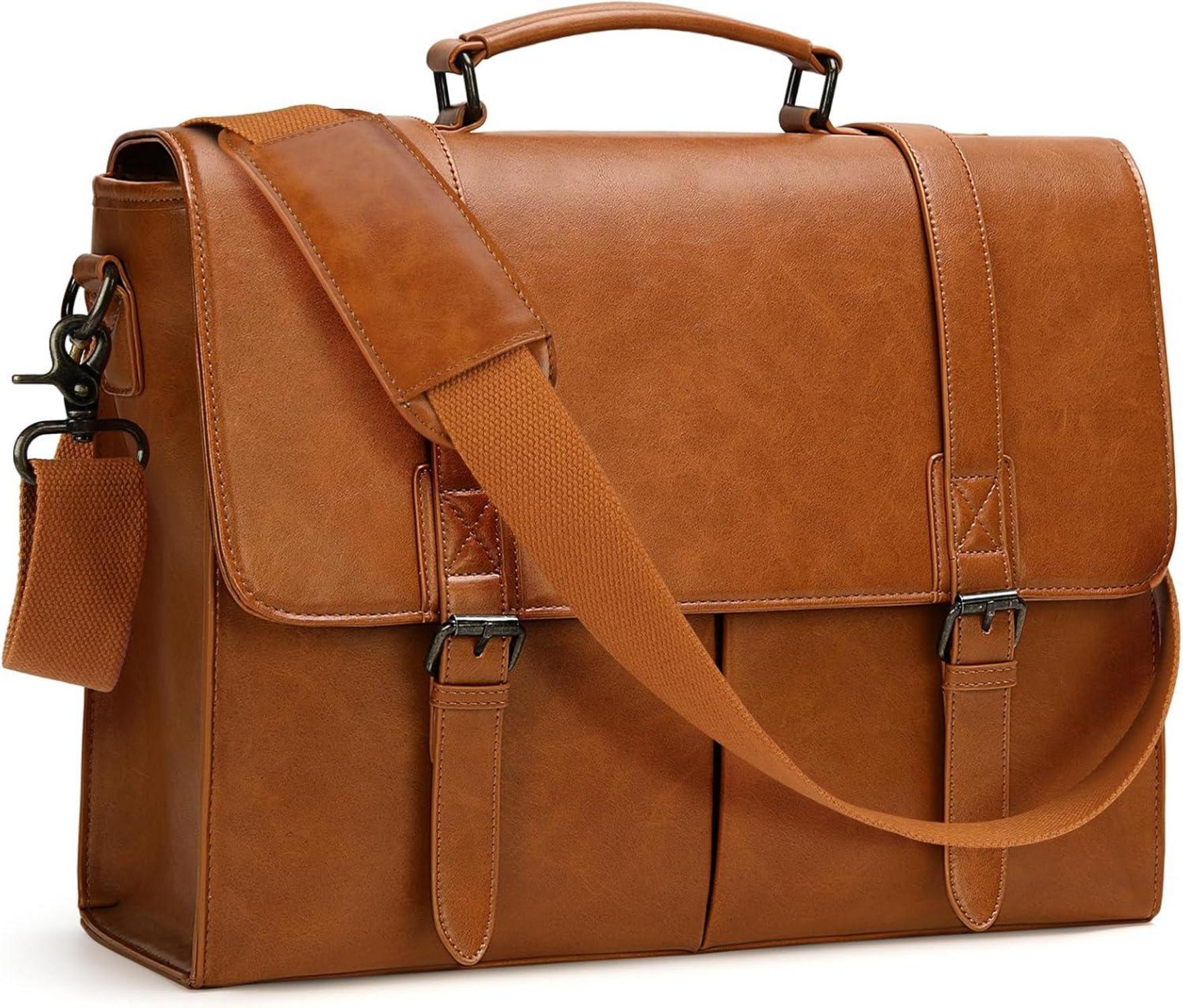 Moderne Umhängetasche Herren Laptoptasche 15.6 Zoll Braun