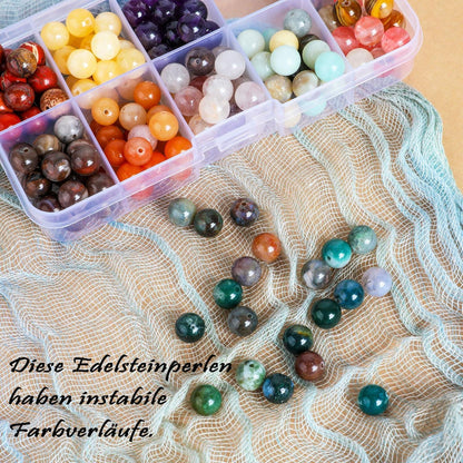 200 Stück Natürliche Edelsteine 8mm Runde Perlen 10 Farben