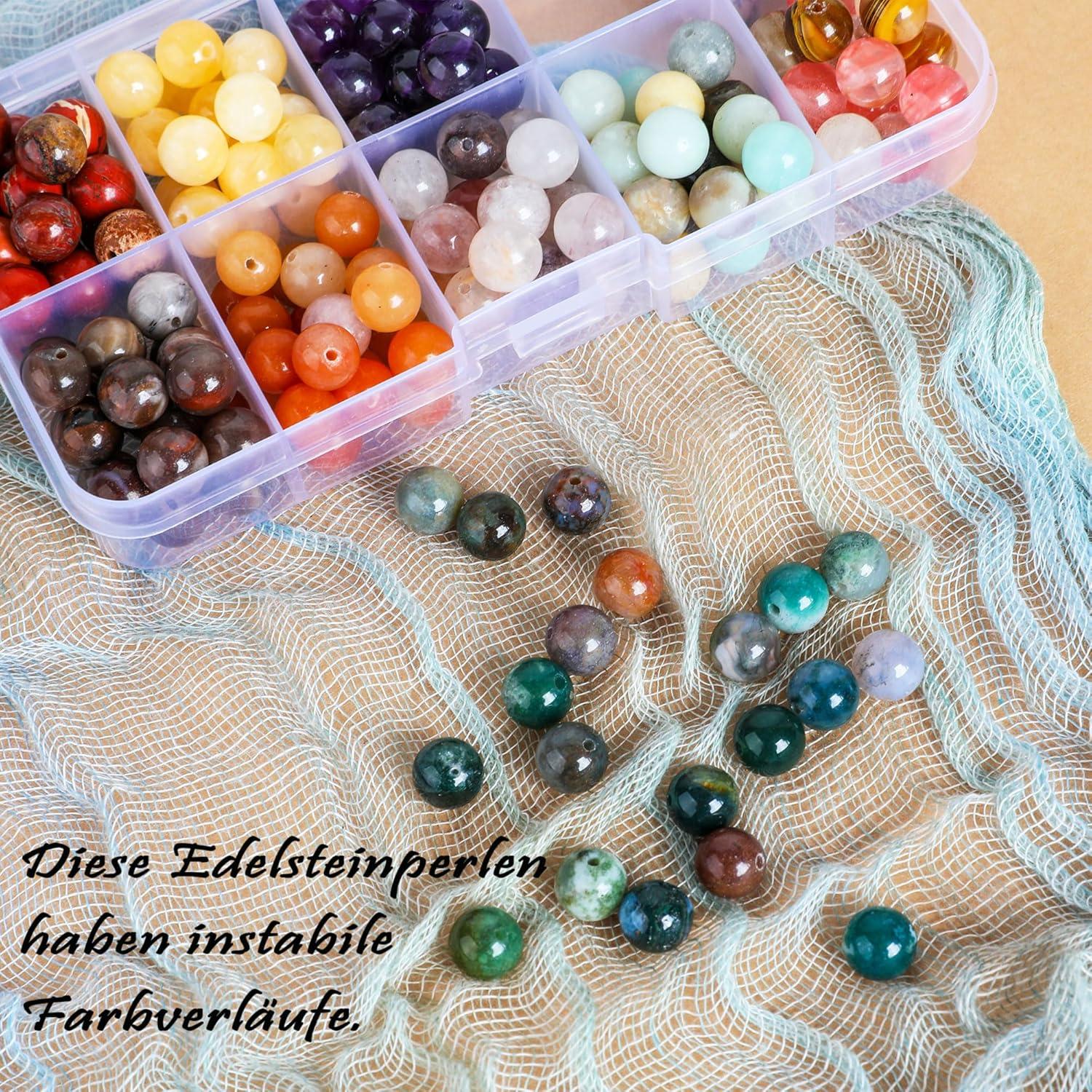 Natürliche Edelsteinperlen 200 Stk. 8mm für Schmuck Basteln