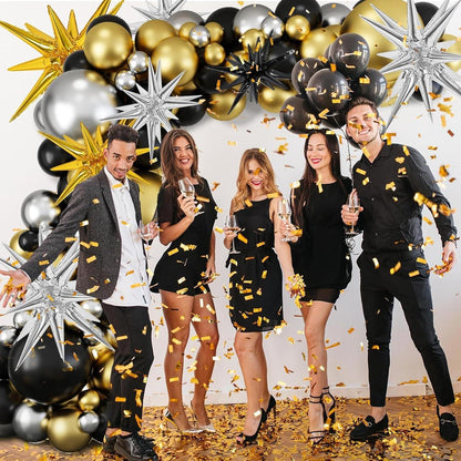 Silber Stern Luftballons 22 Zoll 4D Folienballons - 6 Stück