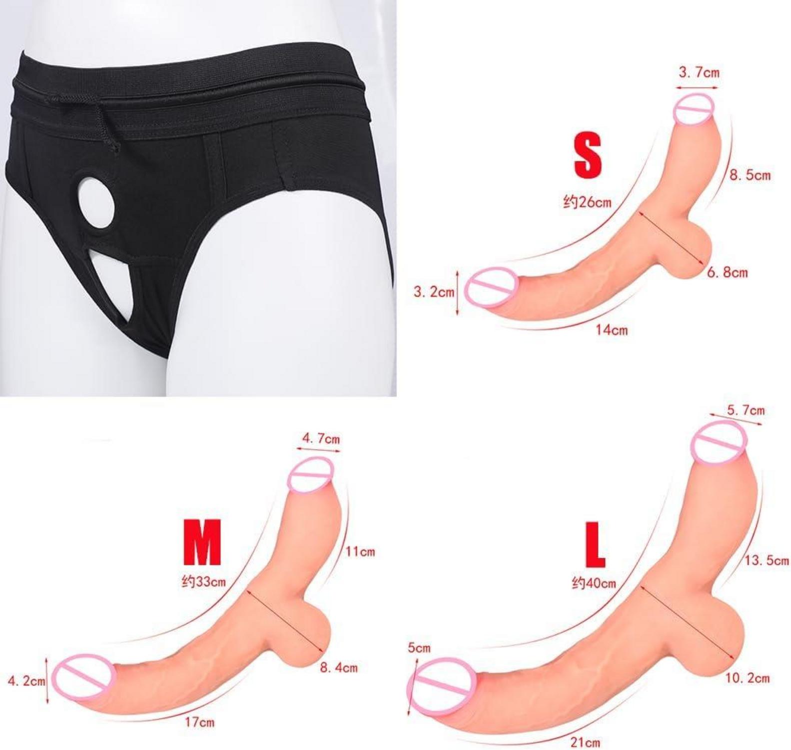 Realistischer Doppeldildo Analplug Strap-On Sex Toy SM Spielzeug