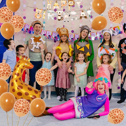Dschungel Kindergeburtstag Deko mit Giraffen Luftballons