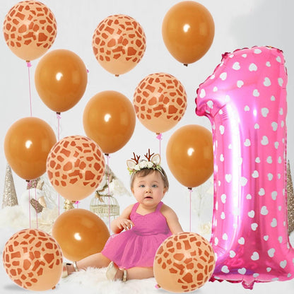 Kindergeburtstag Deko Luftballons Giraffen Dschungel Safari Party Happy Birthday