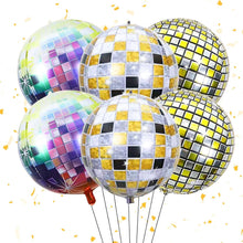 Discokugel Luftballon Set 22 Zoll - Silber Gold Schwarz - 6