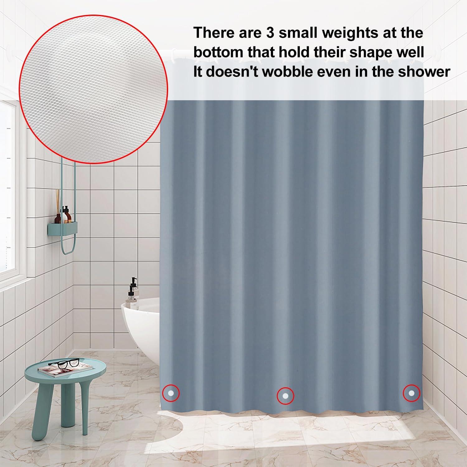 Blaues Anti-Schimmel Duschvorhangset 180x180 cm PEVA Eco-friendly