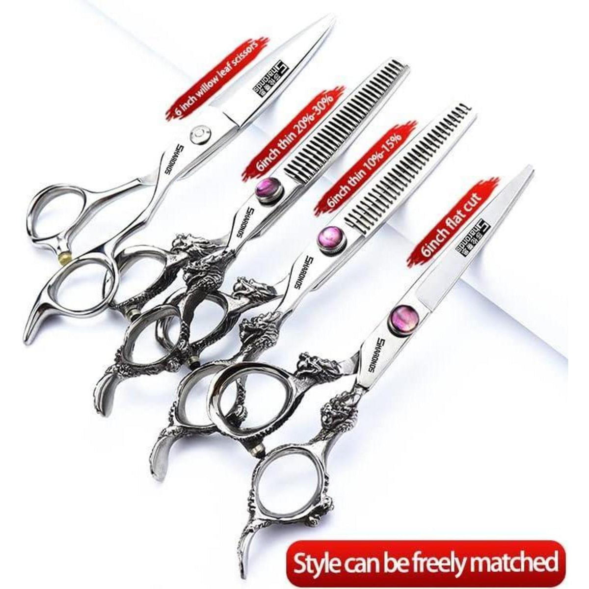 Professionelle Haarschere 6 Zoll - 4er Set Edelstahl
