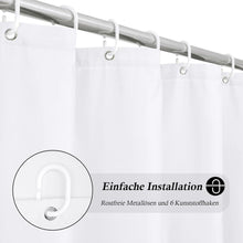 Duschvorhang Weiß Textil Stoff 100x200cm Wasserdicht
