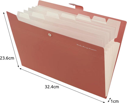 Dokumentenmappe A4 Organizer mit 7 Fächern Braun Kunststoff