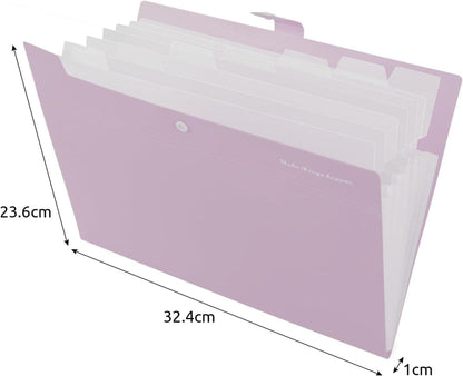 Dokumentenmappe A4 Fächermappe Organizer violett robust wasserdicht 7