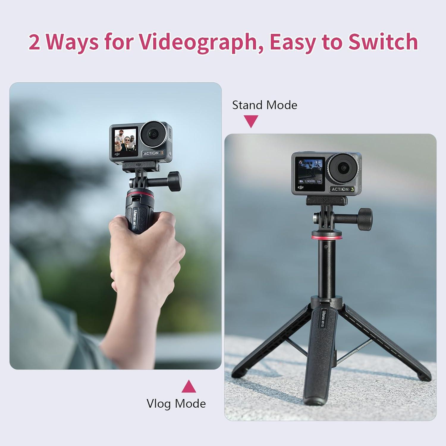 51CM Mini Stativ für Action Kameras, ULANZI MT-72 Tragbarer Selfie Stick & Tischstativ