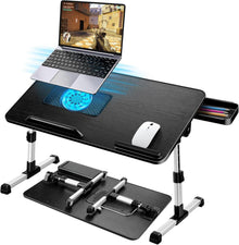 Höhenverstellbarer Laptoptisch Bett mit Laptop Kühler & Schublade