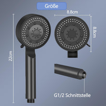Wassersparender Duschkopf 5 Modi Handbrause Schwarz