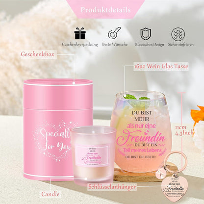 Personalisierte Weingläser Beste Freundin Geschenk 480ml