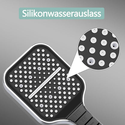 SUNZOS Wassersparender Duschkopf mit 7 Modi - Große Verdickte Platte - Silbrig