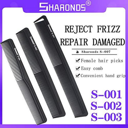 Professionelles Barber Carbon Comb Set - 8-teilig/10-teilig