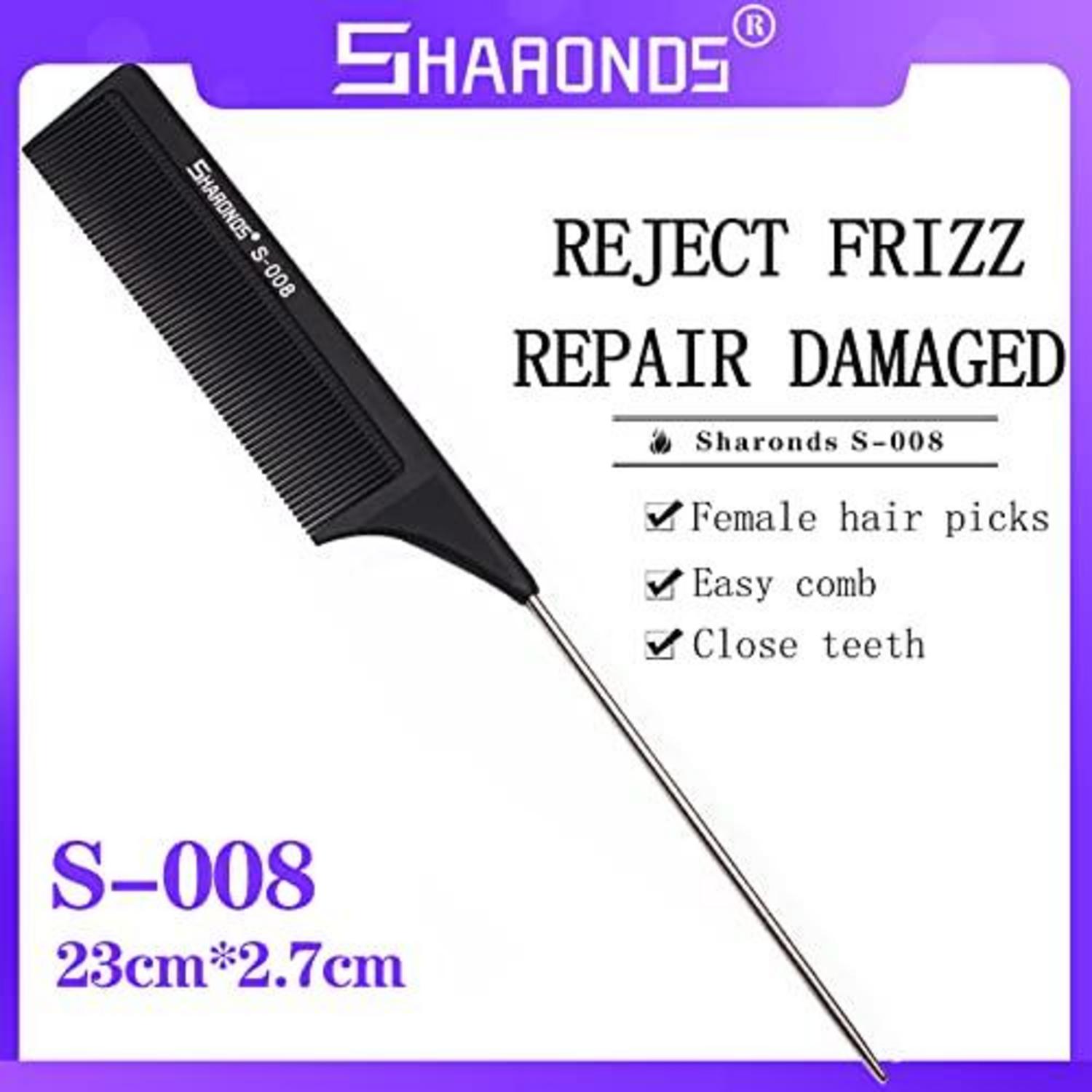 Professionelles Hitzebeständiges Carbon Comb Set in Weiß/Schwarz