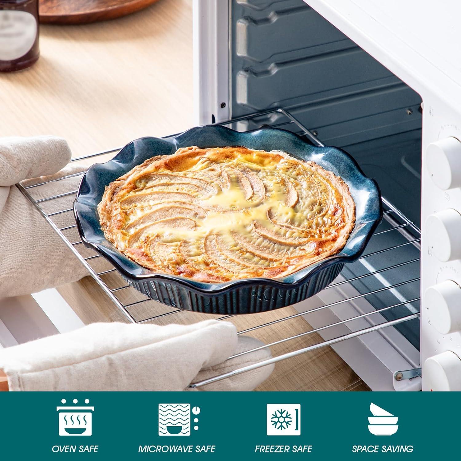 vancasso STERN Tarteform Steingut 26 cm Grüner Backform mit reaktiver Glasur 1 Stück