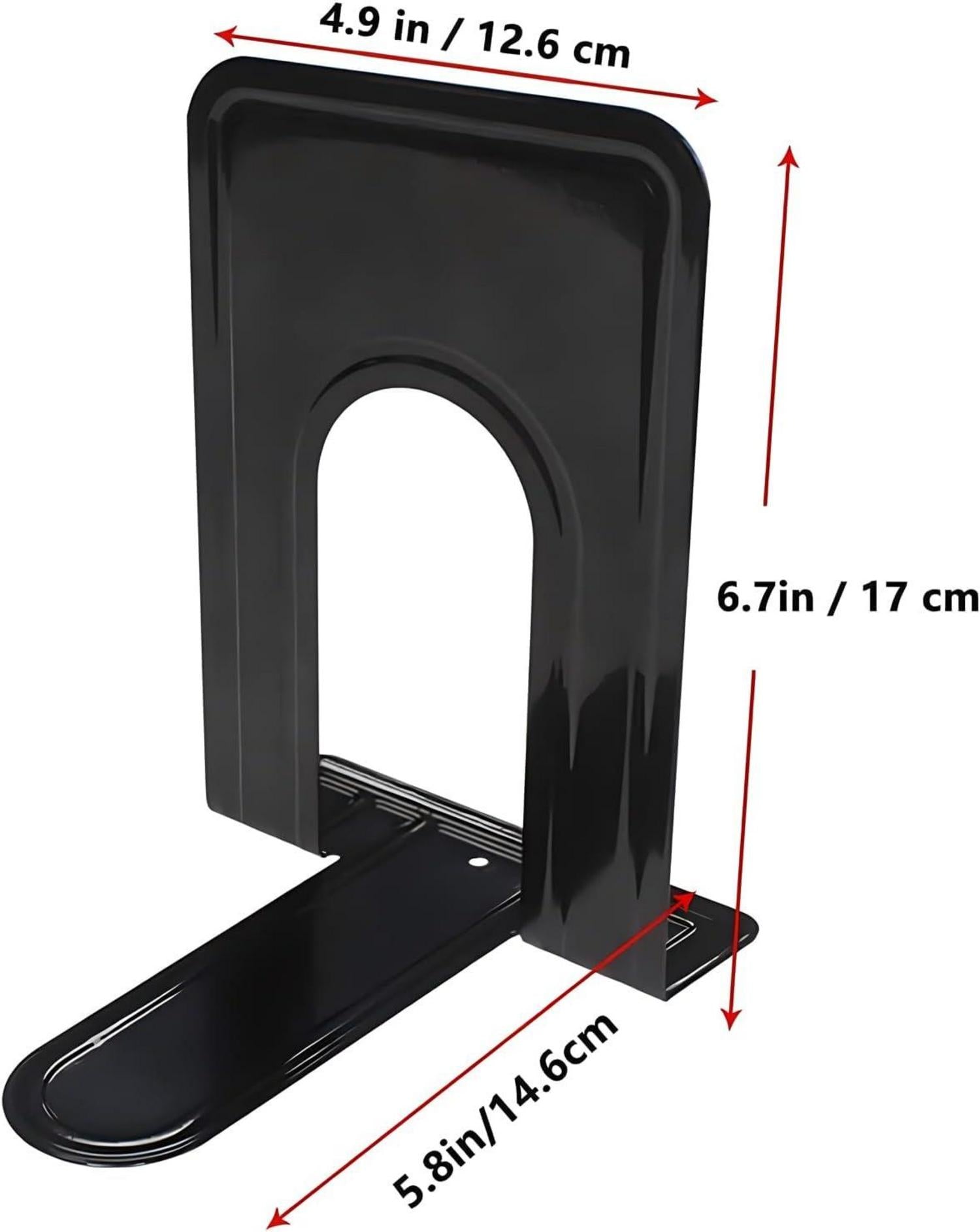 Qualsen Metall Buchstütze Schwarz 17 x 12 x 15 cm - 1 Paar