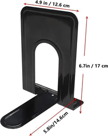 Qualsen Metall Buchstütze Schwarz 17 x 12 x 15 cm - 1 Paar
