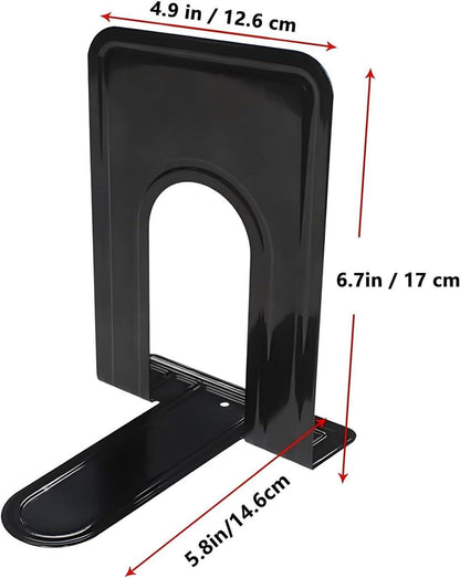 Qualsen Metall Buchstütze Schwarz 17 x 12 x 15 cm - 1 Paar
