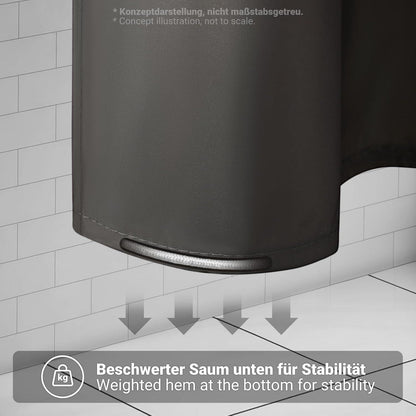ecooe Duschvorhang Dunkelgrau Stoff 180x200cm wasserabweisend Schnelltrocknend