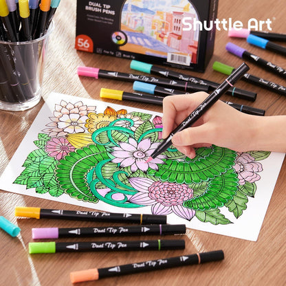 56er Pastell Brush Pen Set für Kinder und Erwachsene