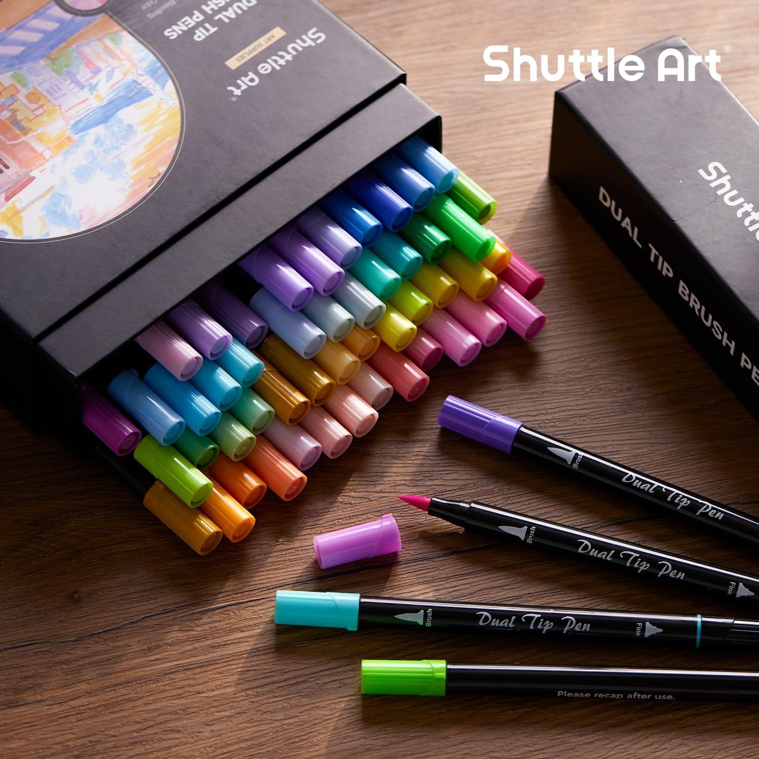 56er Pastell Filzstifte Set mit Pinsel- und Feinspitze
