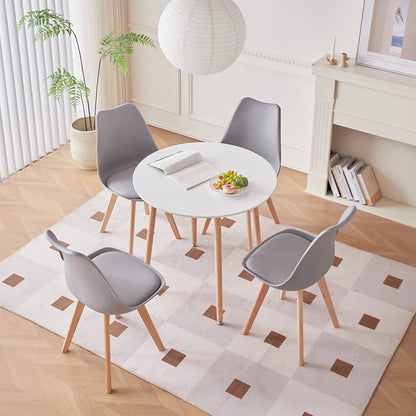 Runder Esstisch Set mit 4 Stühlen – Skandinavisch & Modern