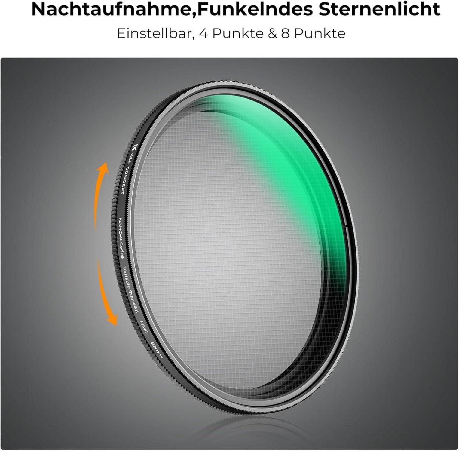 82mm Variabler Sternfilter 4/8 Punkte Nano K-Serie - Lichteffekte