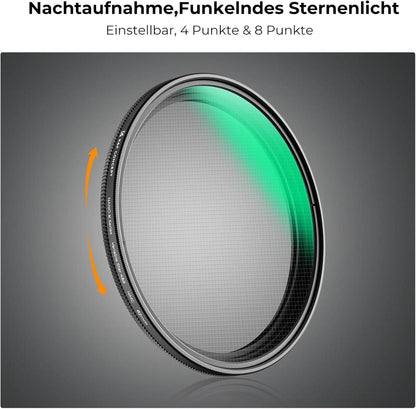 82mm Variabler Sternfilter 4/8 Punkte Nano K-Serie - Lichteffekte