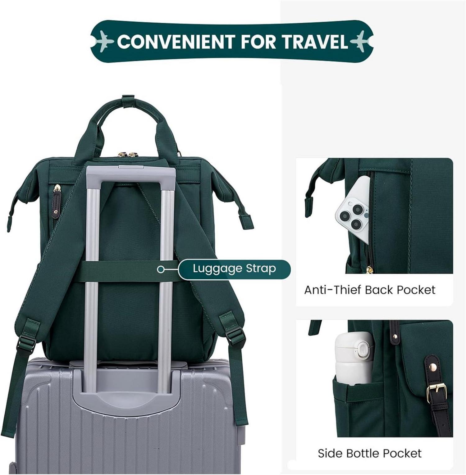 Damen Rucksack 15,6 Zoll Schulrucksack Mädchen Wasserdicht USB-Laptop