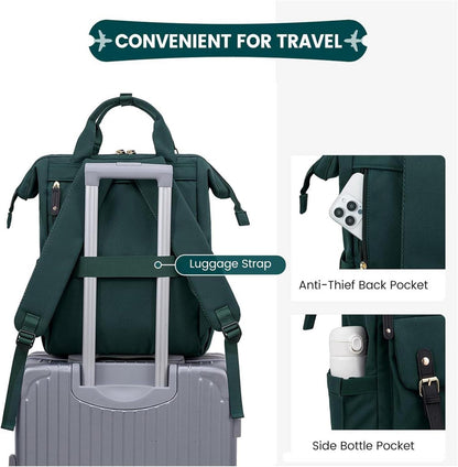 Damen Rucksack 15,6 Zoll Schulrucksack Mädchen Wasserdicht USB-Laptop