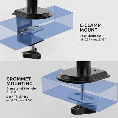Monitor Halterung 2 Monitore 80cm Pole Schwenk Neige Drehung