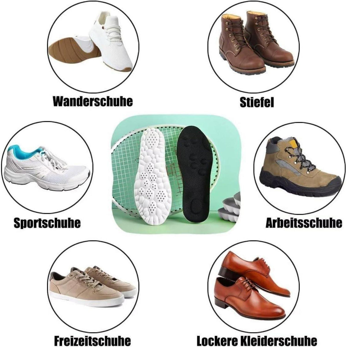 3 Paar Orthopädische Einlegesohlen für Damen & Herren, Gr. 37-38